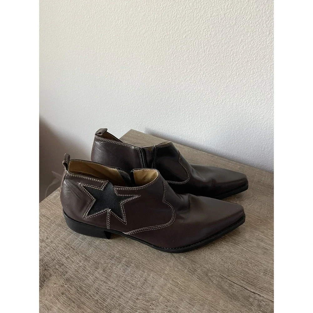 Women's Tommy Hilfiger cowgirl Star Ankle Western Booties SZ 9 Brown‎ Patriotic